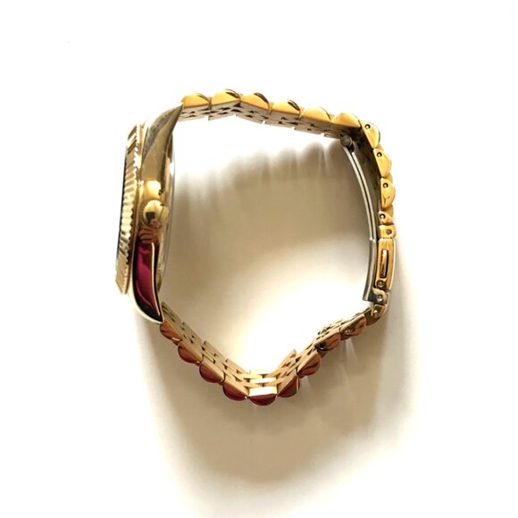 Timex x Jacquie Aiche Gold Evil Tiger's Eye Watch Womens Gold Quartz Analog MINT - Picture 5 of 11